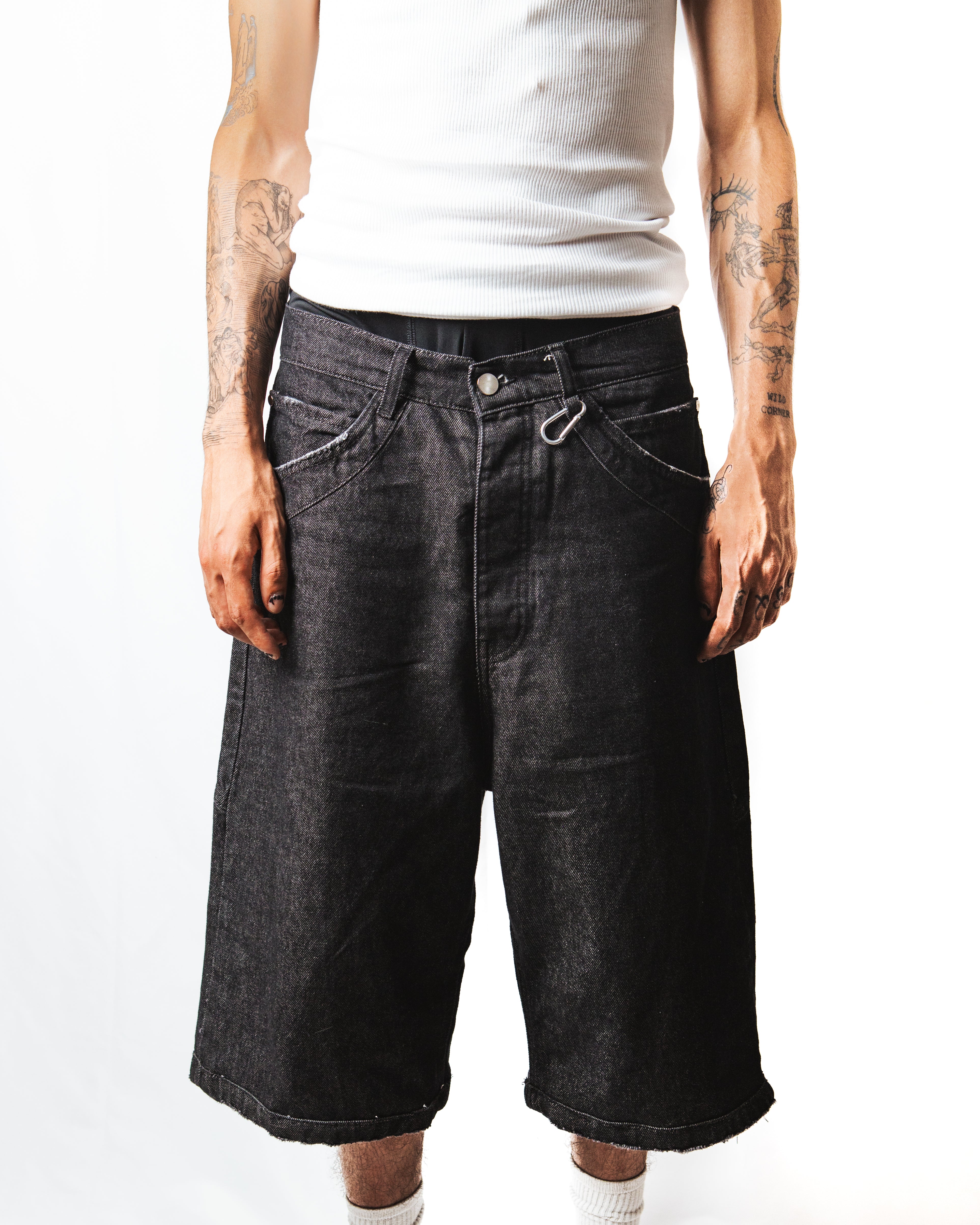 RAW DENIM JORTS