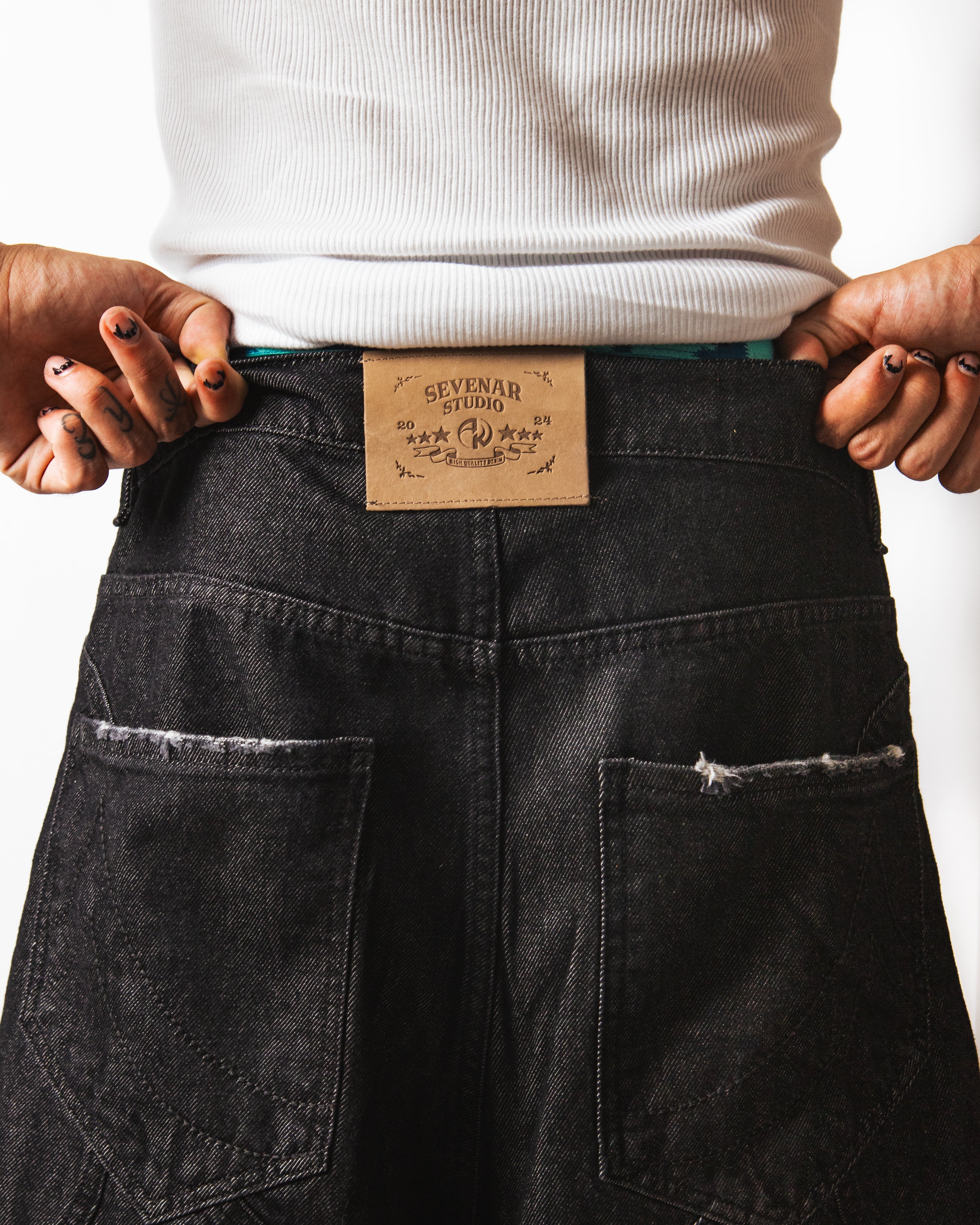RAW DENIM JORTS